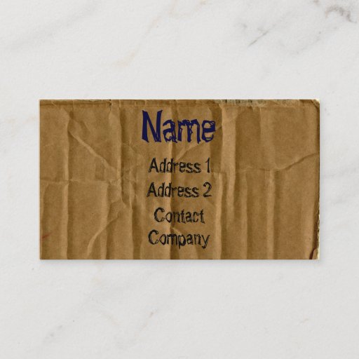 Customizable Cardboard Business Card