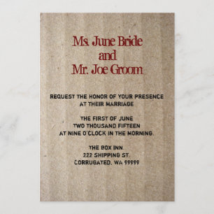 Cardboard Illusion Wedding Invitation