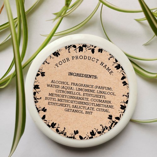 Cardboard Ingredients Product Label Candle  Soap