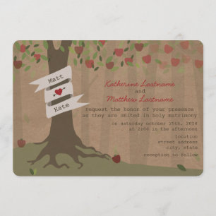 Cardboard Inspired Apple Orchard Wedding Invite