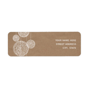 Cardboard Inspired Twine Globes Address Label