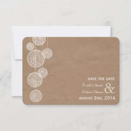Cardboard Inspired Twine Globes Save The Date