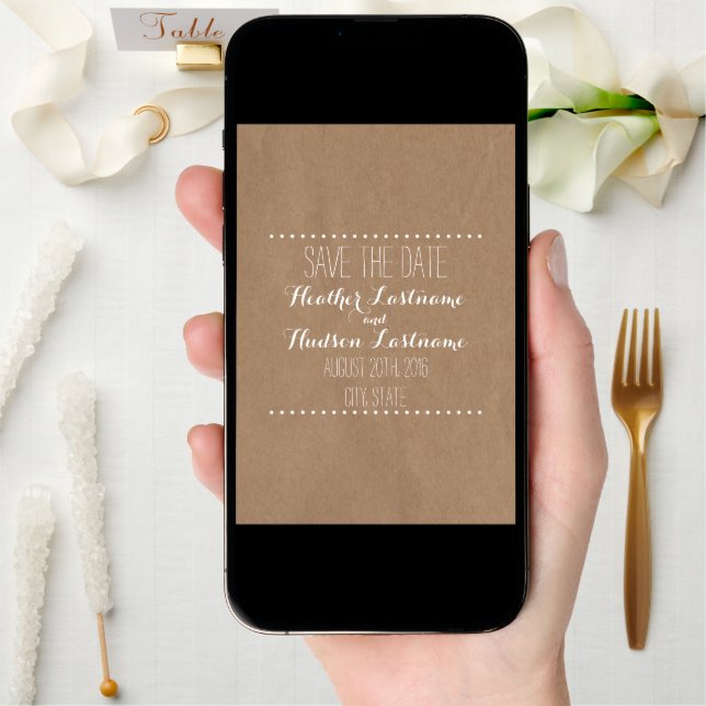 Cardboard Inspired Wedding Save The Date (Front Digital)
