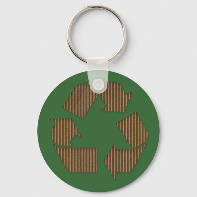 Cardboard Recycle Symbol Keychain (Front)
