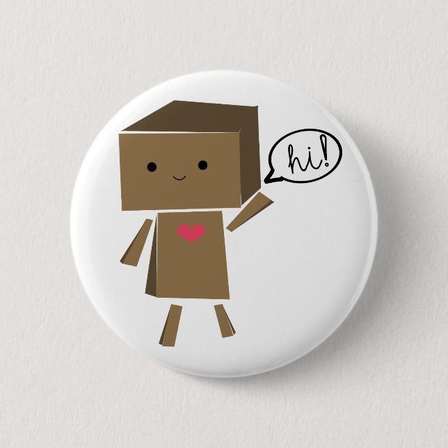 Cardboard Robot : hi! Button (Front)