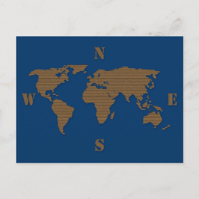 Cardboard World Map Postcard (Front)