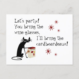 Cardboardeaux for Box Wine Funny Quote Cat Postcard