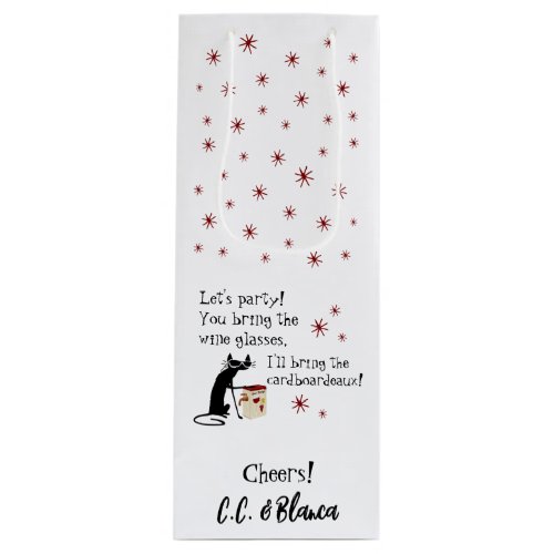 Cardboardeaux for Box Wine Quote Wine Gift Bag