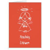 Carden Nadolig - Angel (Welsh) (Front)