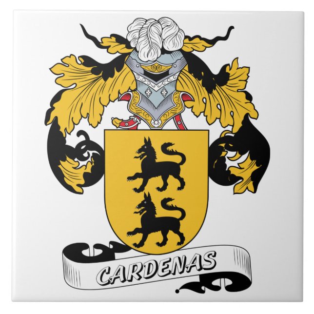 Cardenas Family Crest Ceramic Tile (Front)