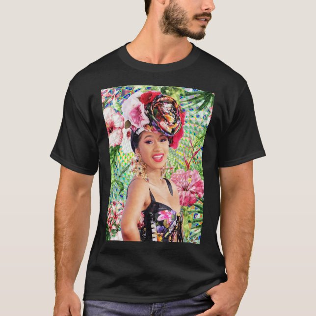 Cardi B Portrait   T-Shirt (Front)