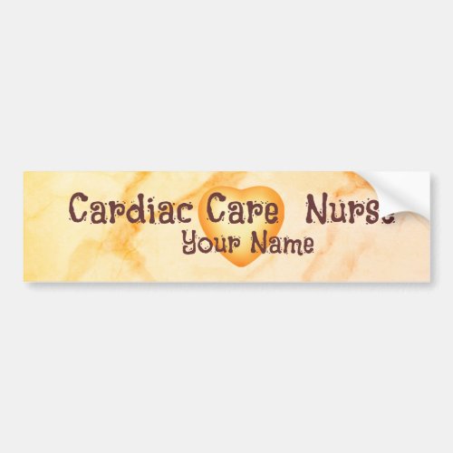 Cardiac Care Nurse Caduceus custom name Bumper Sticker