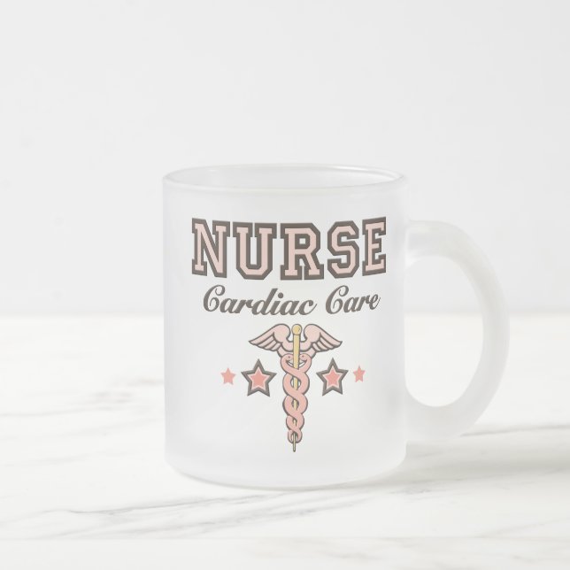 Cardiac Care Nurse Caduceus Frosted Mug (Right)