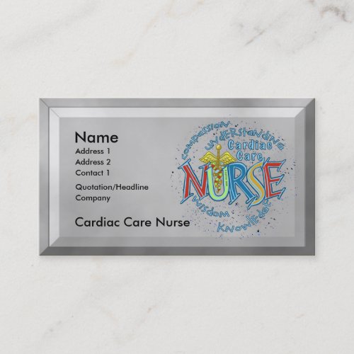 Cardiac Care Nurse custom name Business Card