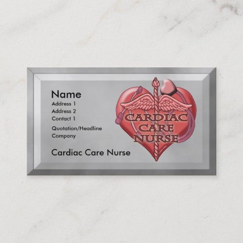 Cardiac Care Nurse custom name Business Cards