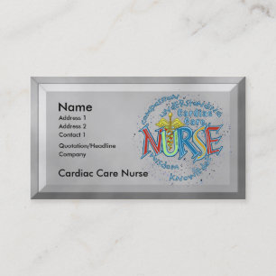 Cardiac Care Nurse Motto Business Card