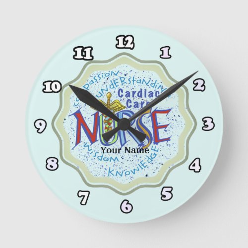 Cardiac Care Nurse Motto custom name clock