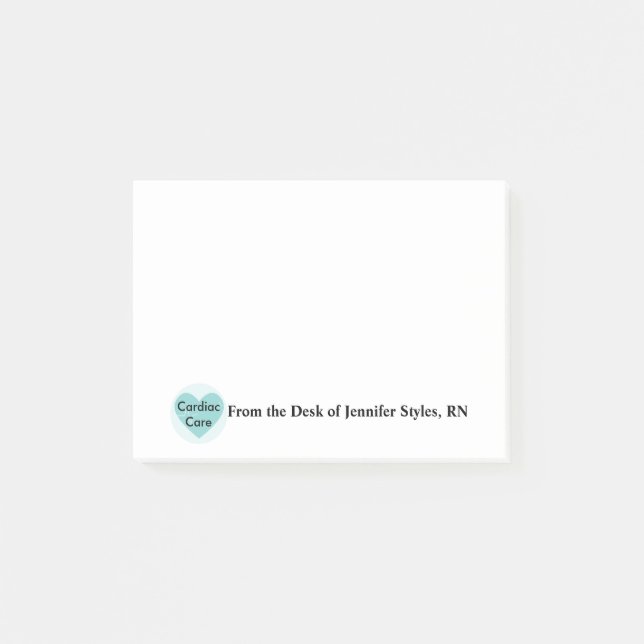 Cardiac Care Nurse, RN Personalized Post-it Notes (Front)