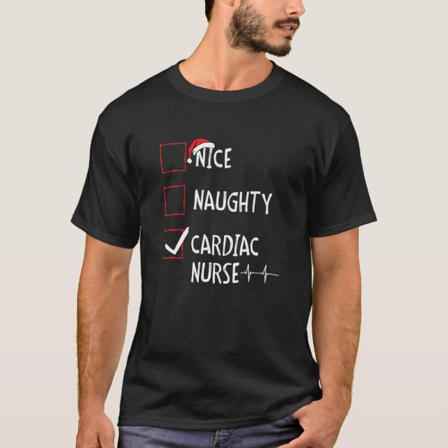 Cardiac Christmas Nurse Family Group Nursing Xmas  T-Shirt (Front)