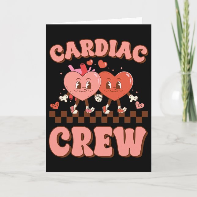 Cardiac Crew Heart Nurse Echo Tech Valentine Days  Card (Front)