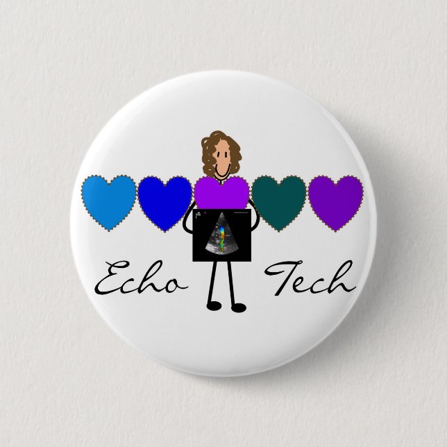 Cardiac Echo Technician Unique Gifts Button (Front)
