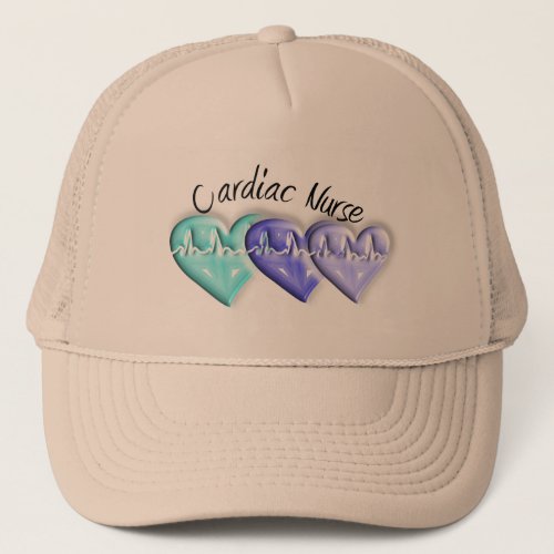 Cardiac Nurse 3D Blue Hearts Gifts Trucker Hat