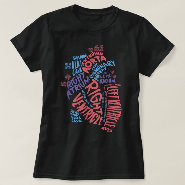 Cardiac Nurse  Anatomical Heart Cardiology Medical T-Shirt (Design Front)