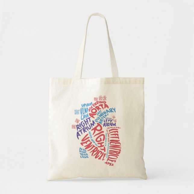 Cardiac Nurse  Anatomical Heart Cardiology Medical Tote Bag (Front)