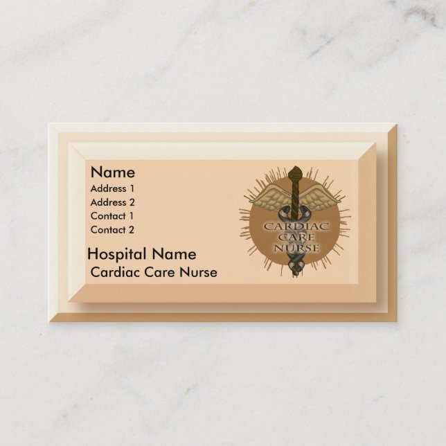 Cardiac Nurse Caduceus Appointment Card (Front)