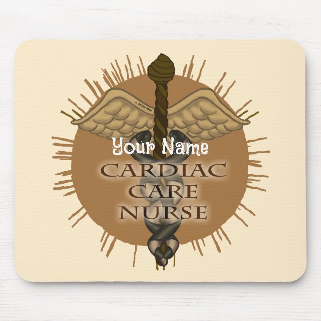 Cardiac Nurse Caduceus Mouse Pad (Front)