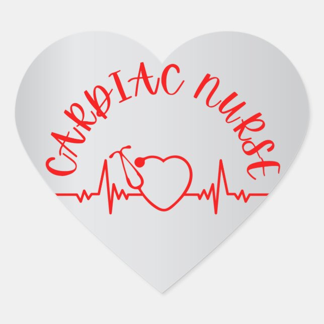 cardiac nurse cardiac nurse gifts cardiology heart sticker (Front)
