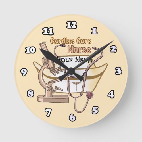 Cardiac Nurse Collage  Round Clock