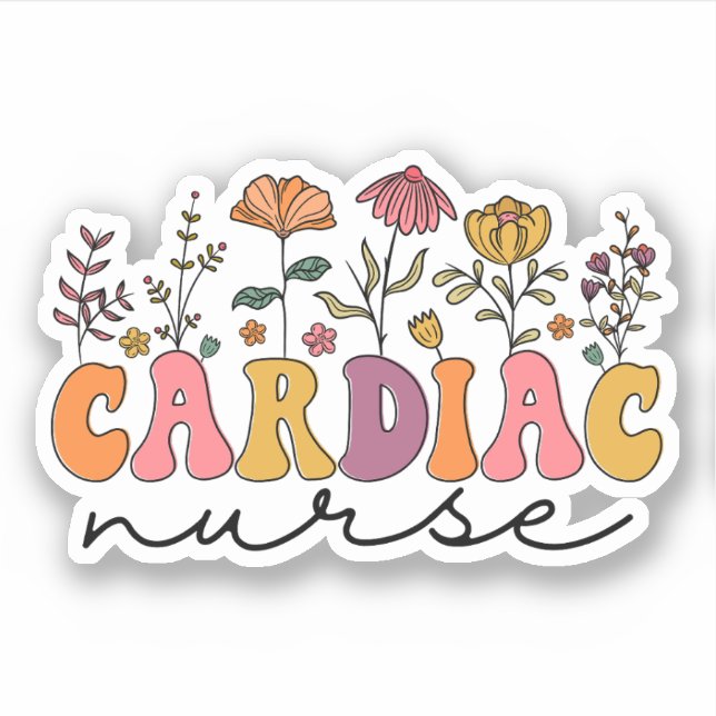 Cardiac Nurse CVICU Cardiovascular Nurse Sticker (Front)