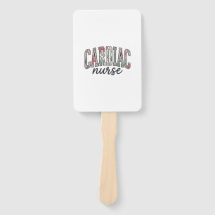 Cardiac Nurse Floral Varsity Lettering Design_1 Hand Fan