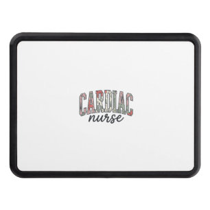 Cardiac Nurse Floral Varsity Lettering Design_1 Hitch Cover