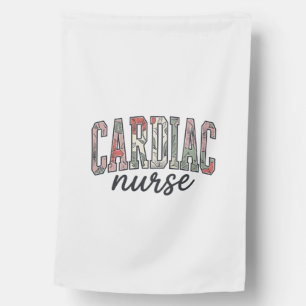 Cardiac Nurse Floral Varsity Lettering Design_1 House Flag
