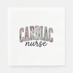Cardiac Nurse Floral Varsity Lettering Design_1 Napkins