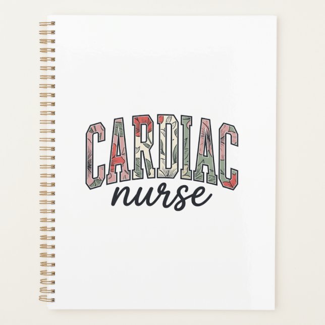Cardiac Nurse Floral Varsity Lettering Design_1 Planner (Front)