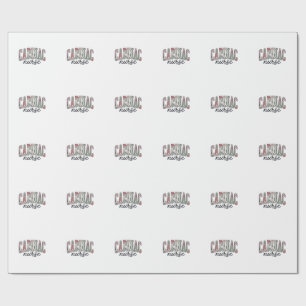 Cardiac Nurse Floral Varsity Lettering Design_1 Wrapping Paper