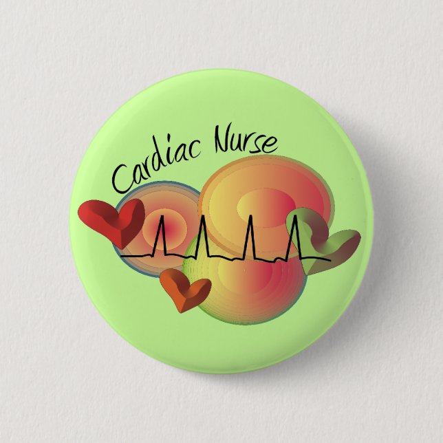 Cardiac Nurse Gifts Button (Front)