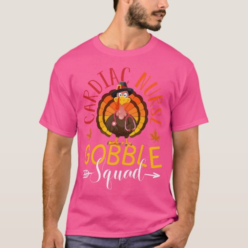 Cardiac Nurse Gobble Squad Nurse Thanksgiving Turk T_Shirt