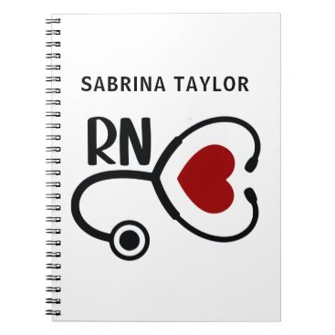 Cardiac Nurse Heart Stethoscope RN Notebook
