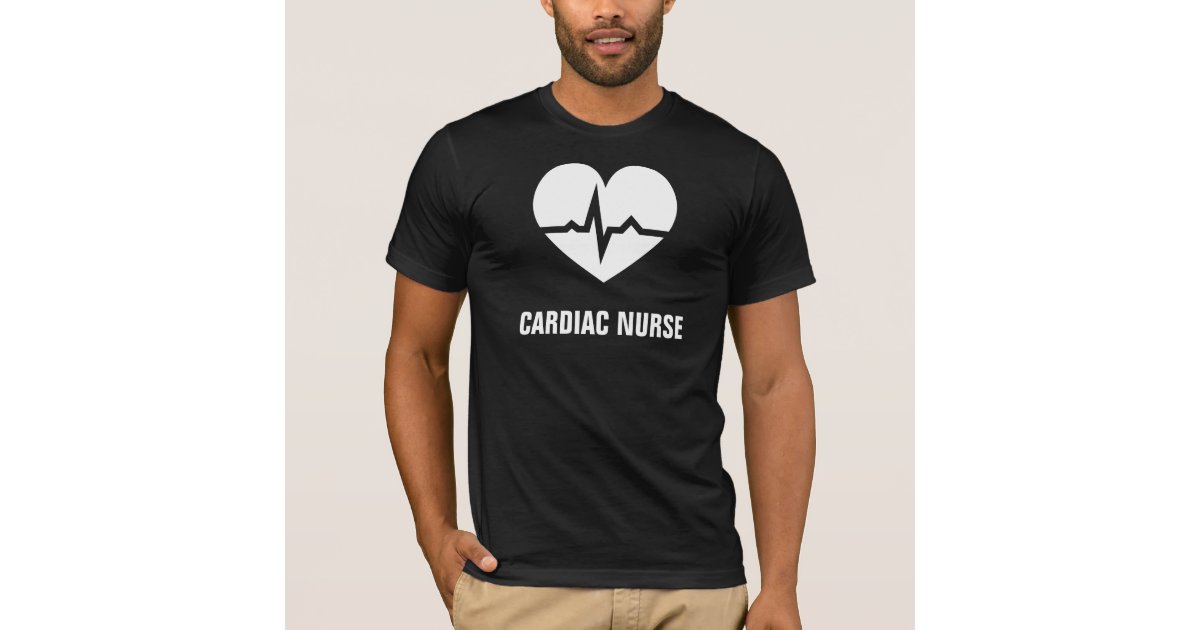 Cardiac nurse heart with ECG wave t-shirt | Zazzle