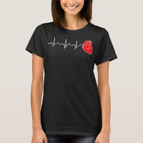 Cardiac Nurse Heartbeat Cardiology Cns Nursing  T_Shirt