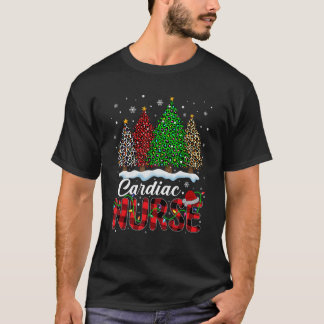 Cardiac Nurse Leopard Print Christmas Tree Buffalo T-Shirt