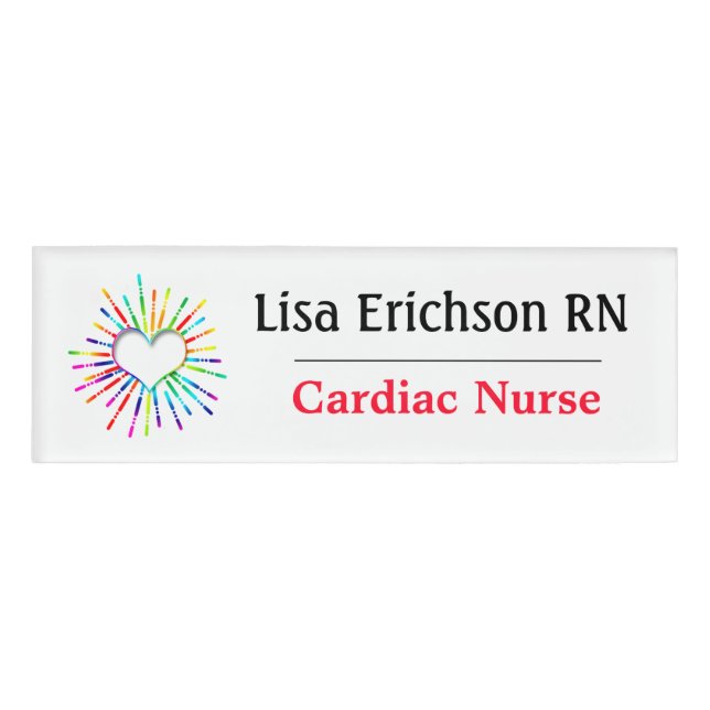 Cardiac Nurse Name Tag Personalized (Front)