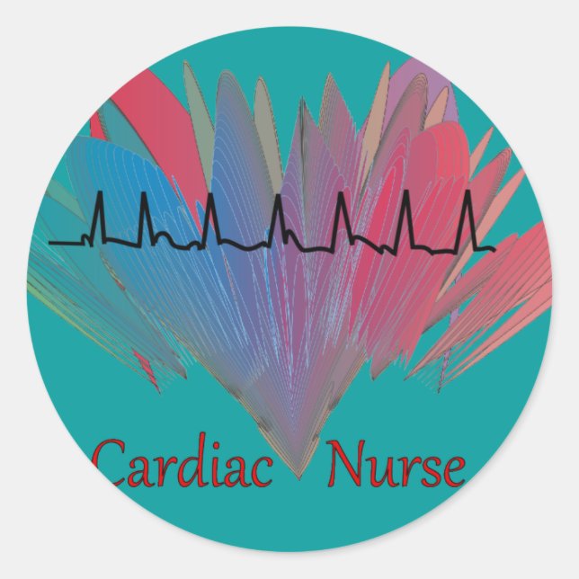 Cardiac Nurse QRS Design Classic Round Sticker (Front)
