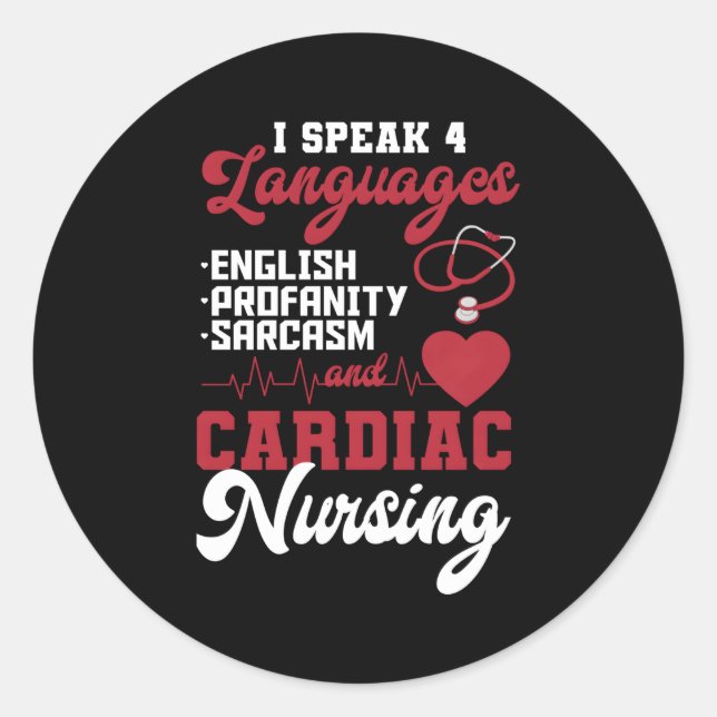 Cardiac Nurse Rn Cardiovascular Cardiology Practit Classic Round Sticker (Front)