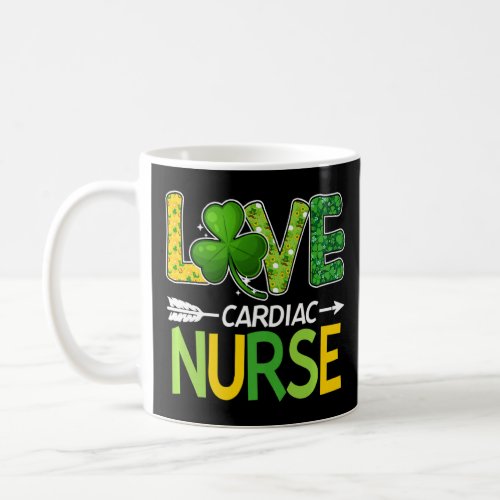 Cardiac Nurse St Patricks Day Love Stethoscope Rn  Coffee Mug