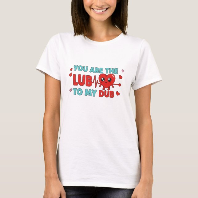 Cardiac Nurse Valentine Design T-Shirt (Front)
